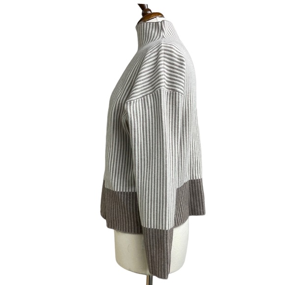 Rachel Zoe striped mock turtleneck sweater large - Picture 3 of 8